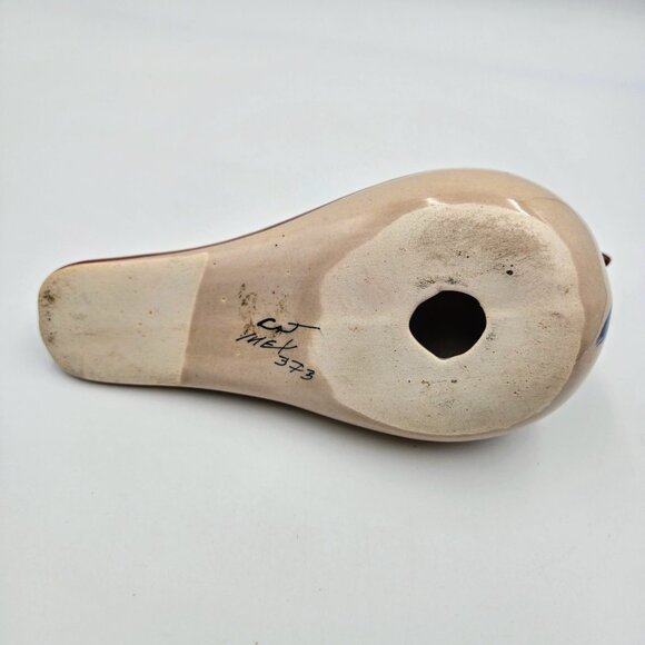 Tonala Mexican Pottery Hand Painted Bird Dove Pigeon Folk Art Mexico Signed Read - Picture 8 of 9